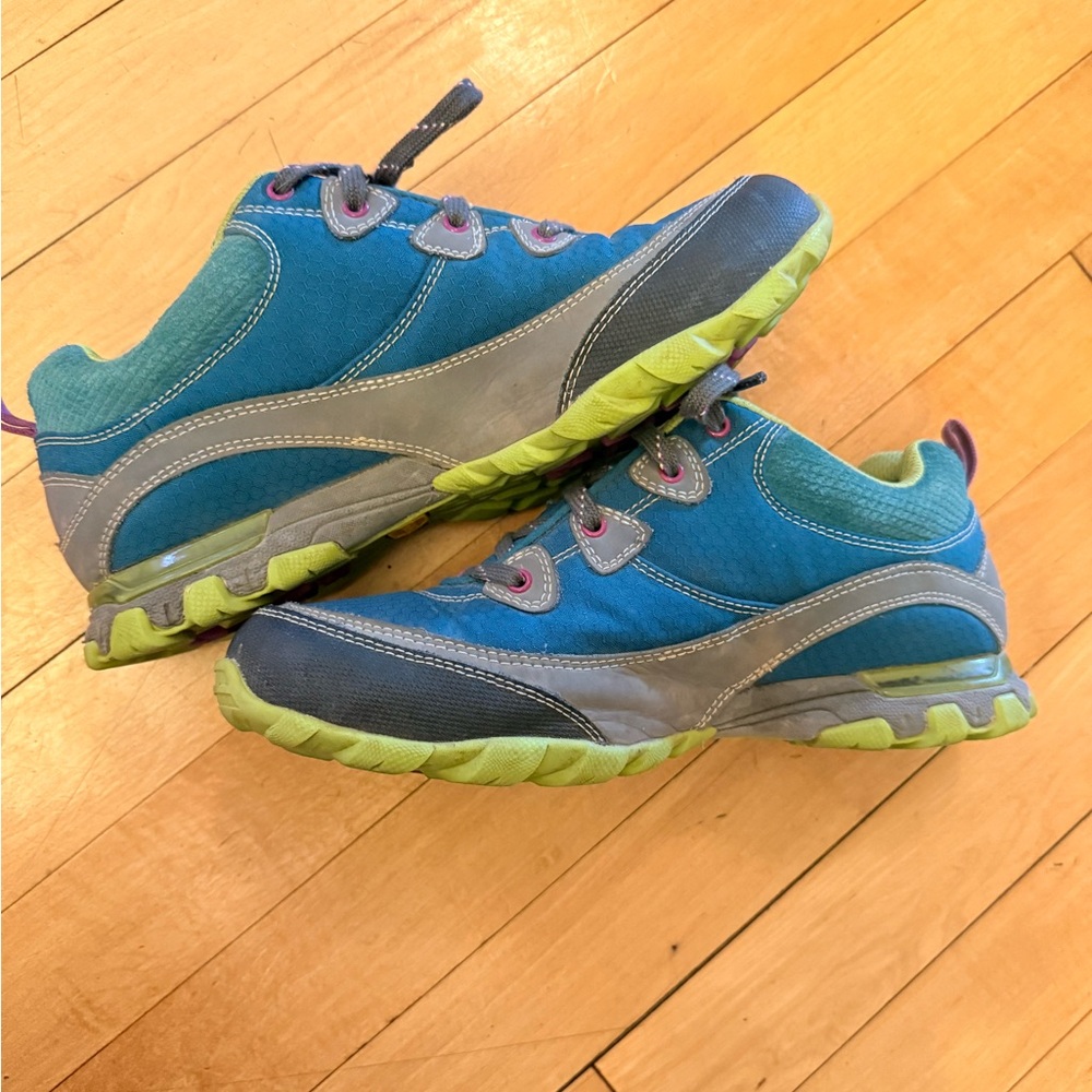 Ahnu Teal and Lime Hiking Shoes w/ Vibram Soles